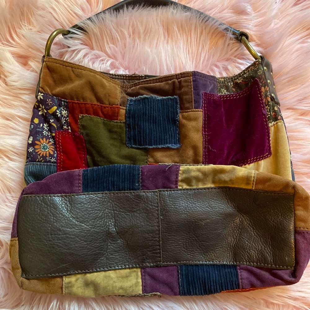 Lucky Brand Suede Patchwork Hobo